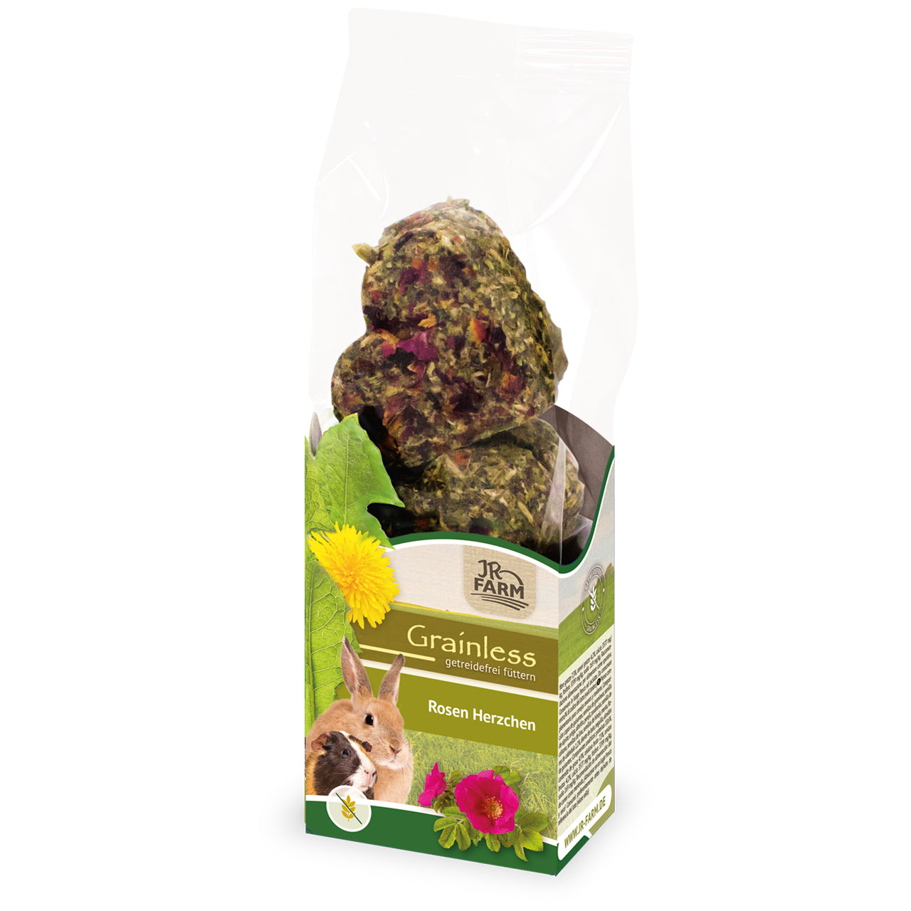 Friandises naturelles pour lapin : Coeur de roses sans céréales - JR Farm