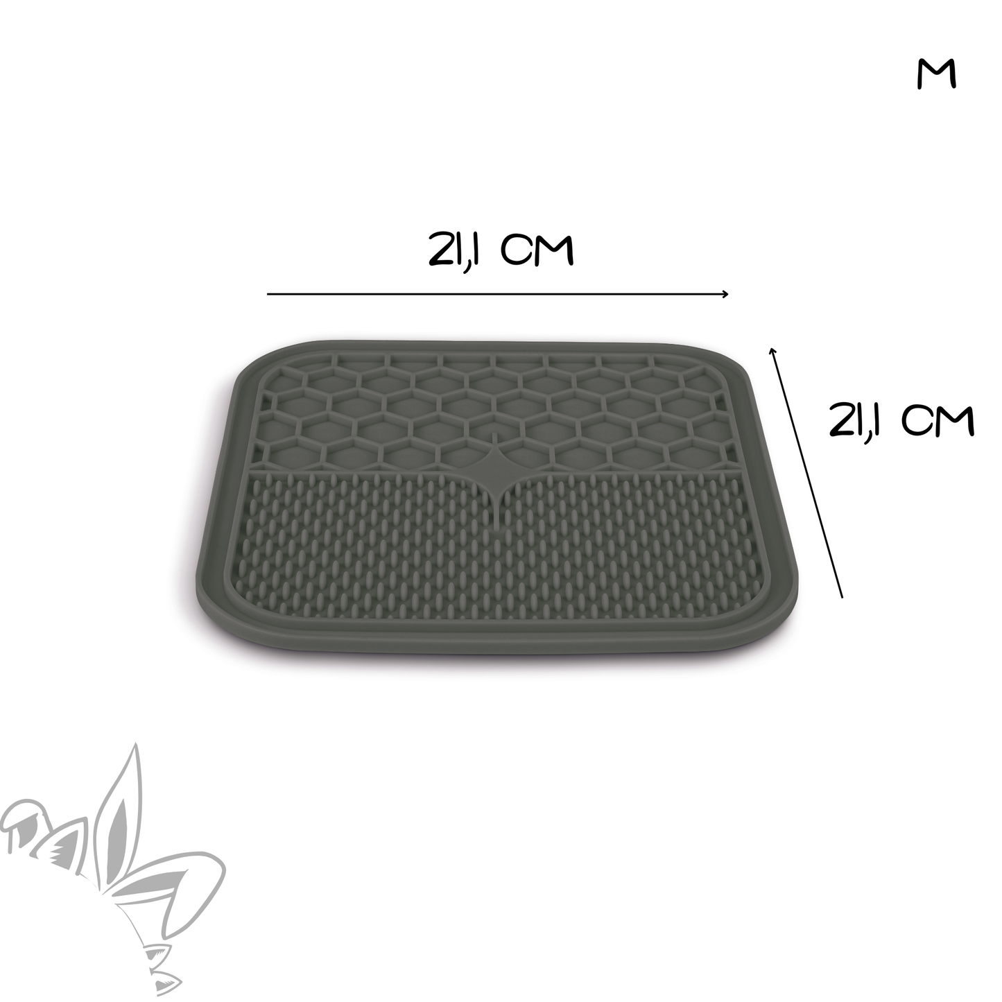 Tapis à lecher gris pour chien anti dérapant et passe au lave vaisselle