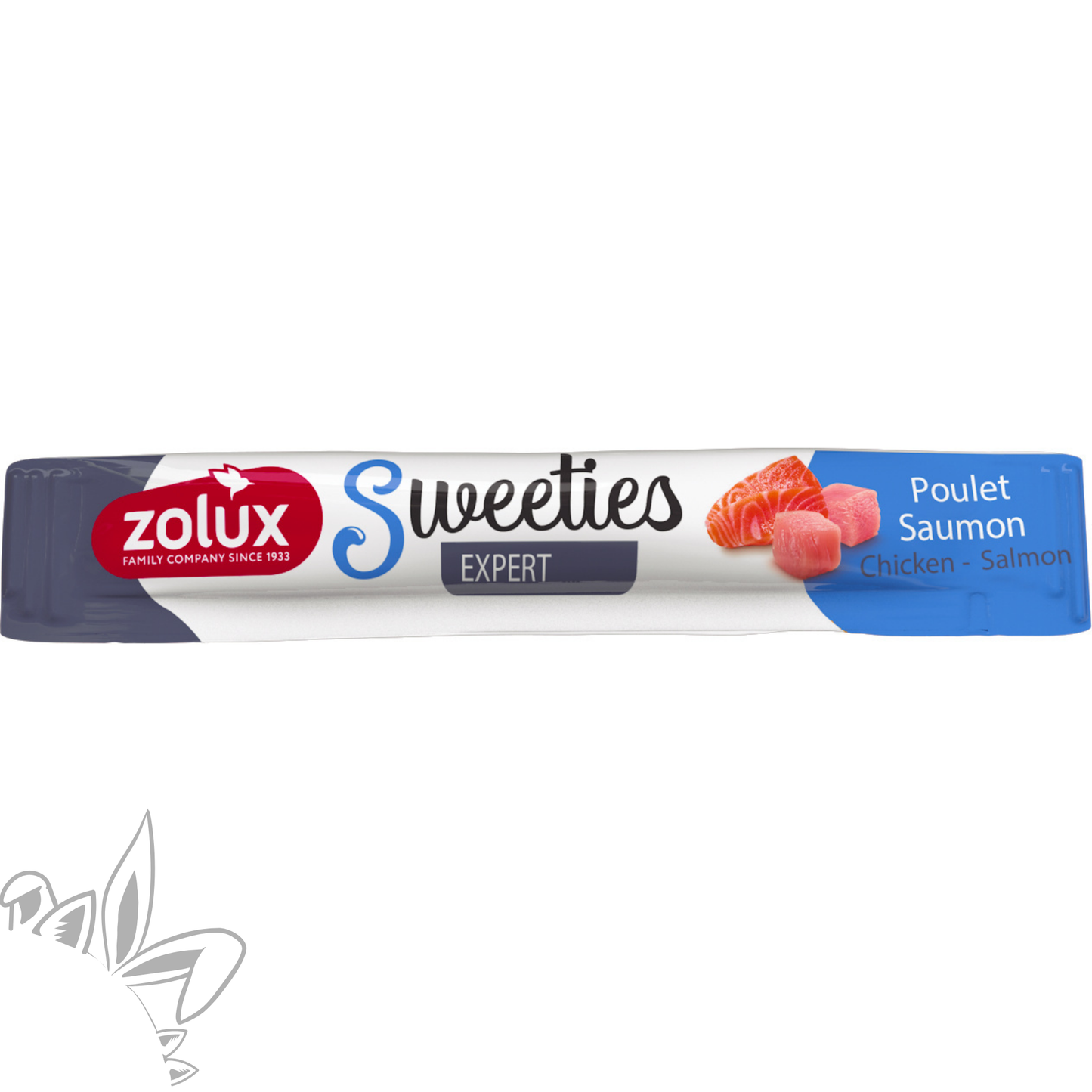 Friandise humide en stick pour chien poulet saumon