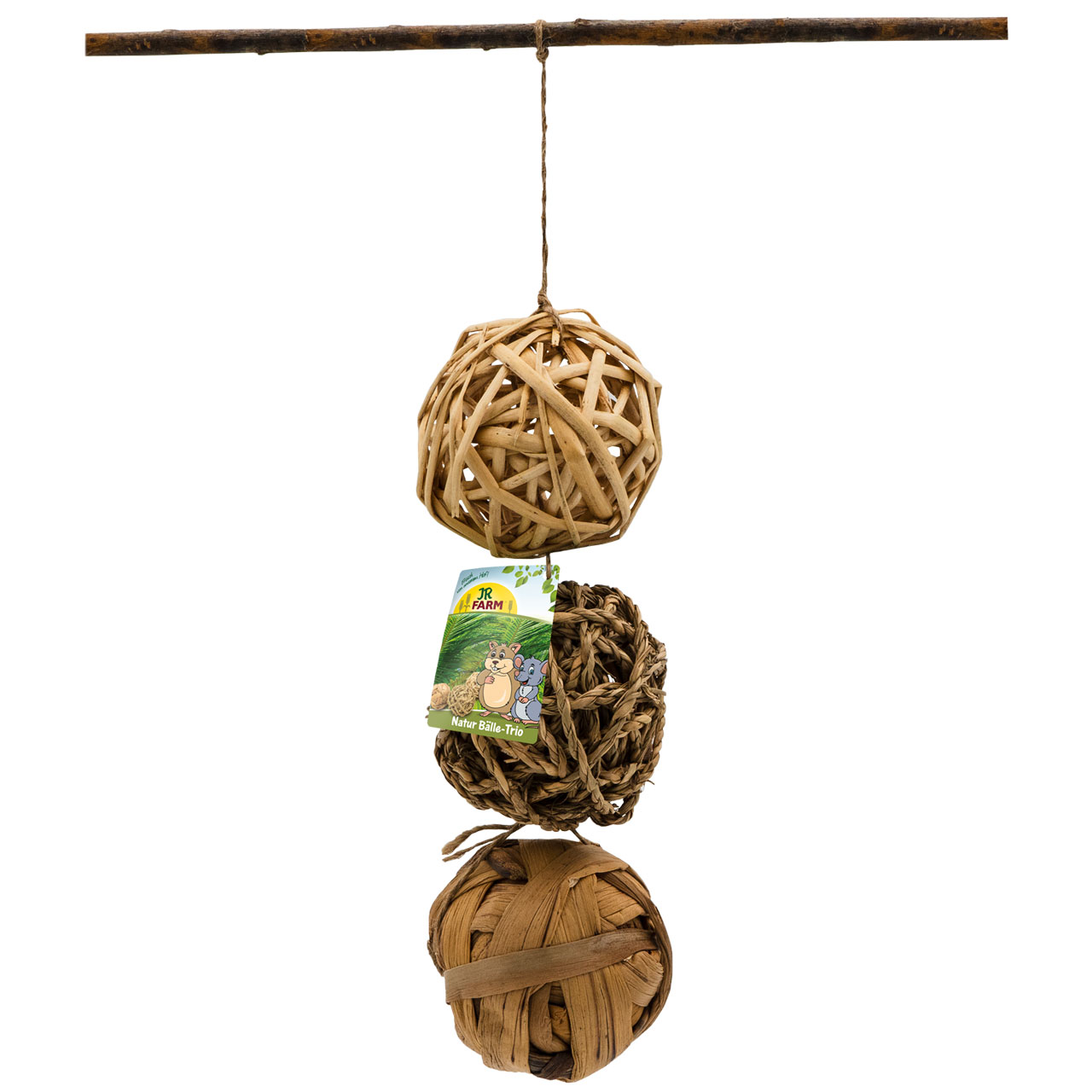 Jeu pour lapin : trio de balles naturelles
