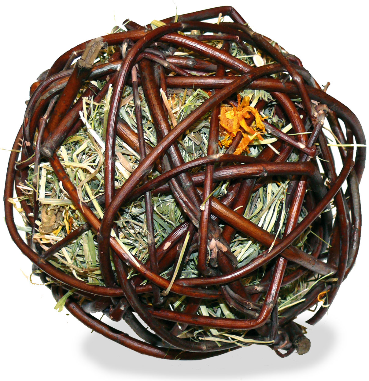 Jeu pour lapin : balle de saule au foin et fleurs de souci