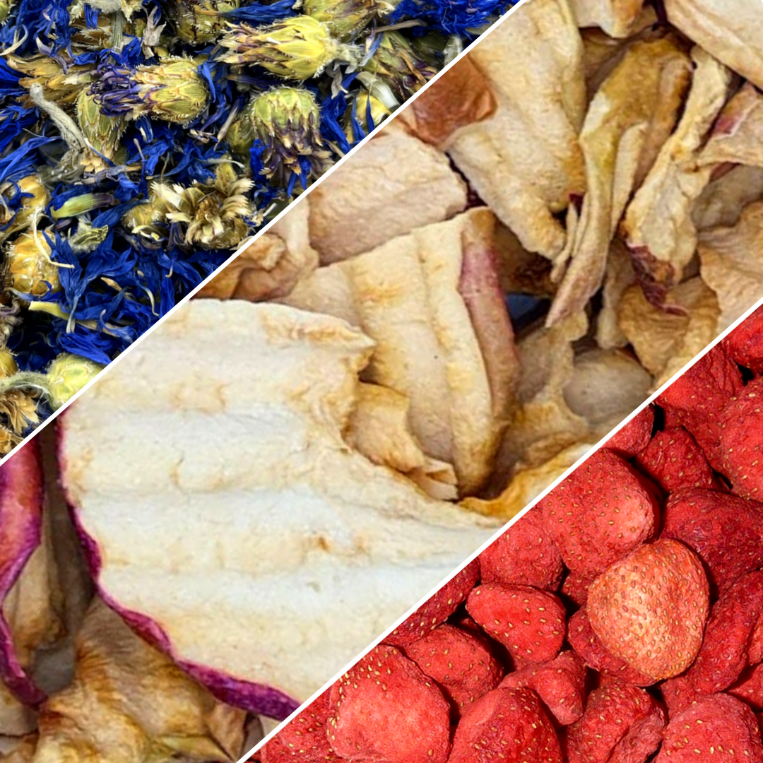 Friandises naturelles pour lapin pomme bleuet fraise