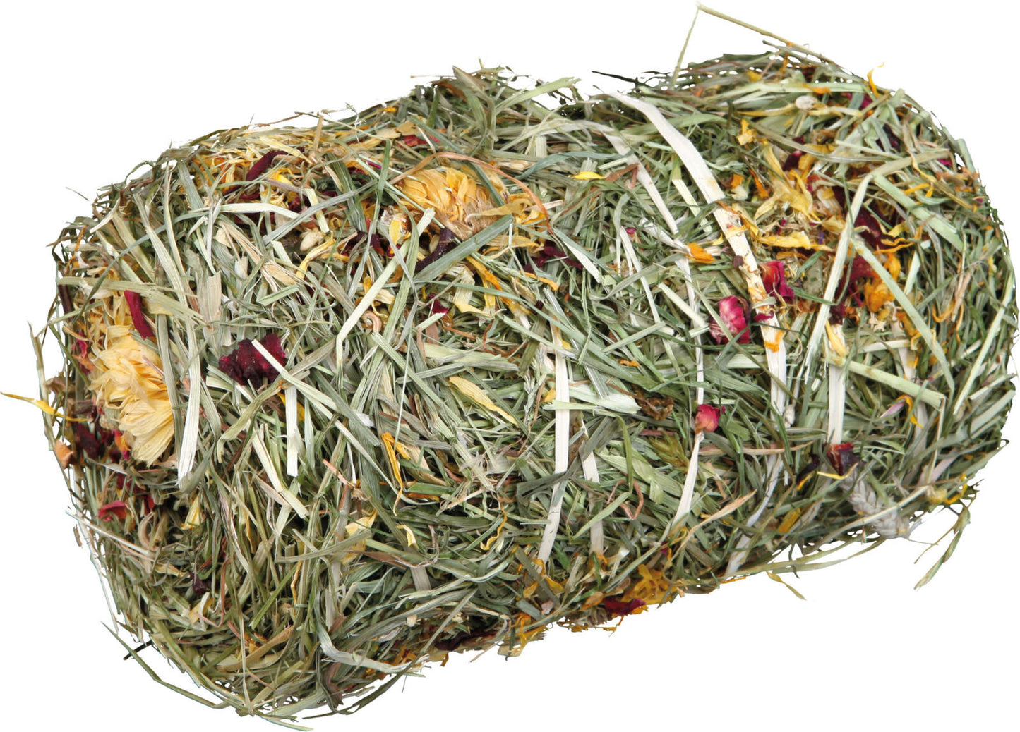 balle de foin pour lapin avec fleurs séchées - jouet comestible pour lapin en foin naturel - accessoire à ronger pour rongeurs et lapins – foin et fleurs séchées