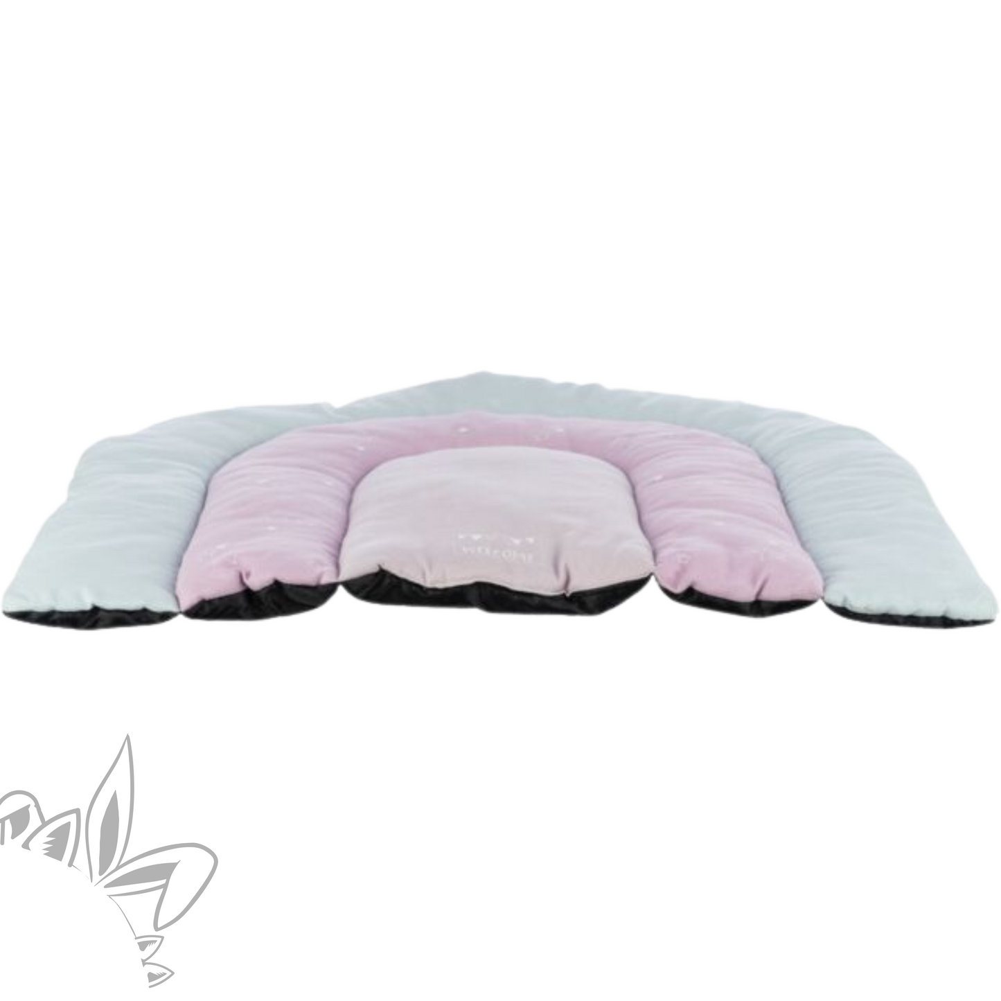 Junior matelas patchwork pastel pour chiens, chats et lapins. Beige, rose et vert. Ante derapant.