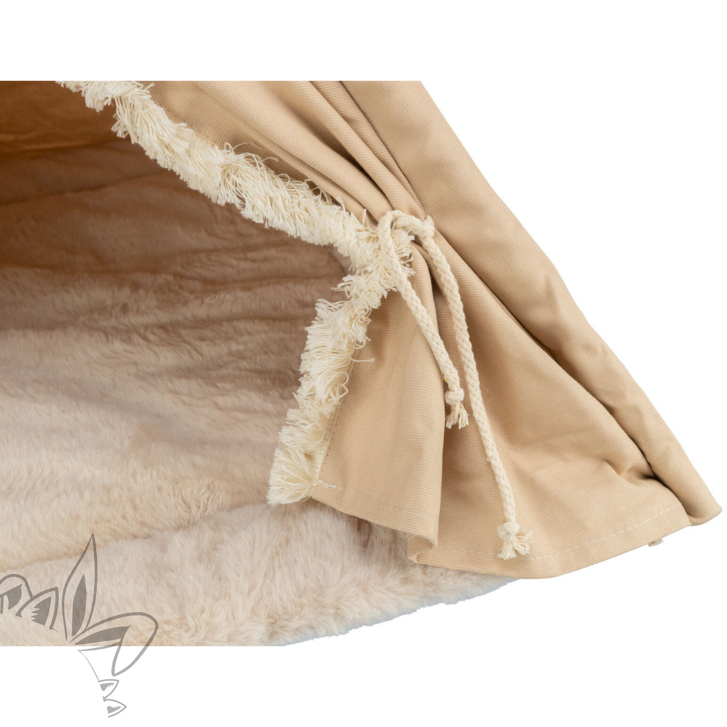 Tipi style bohème beige pour chiens chat et lapin