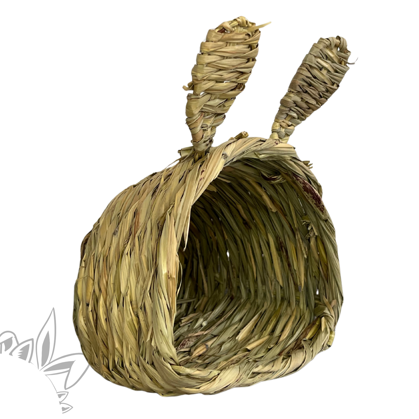 Cabane naturelle pour lapin en herbe séchée, cachette à ronger, dimensions 20 × 21 cm