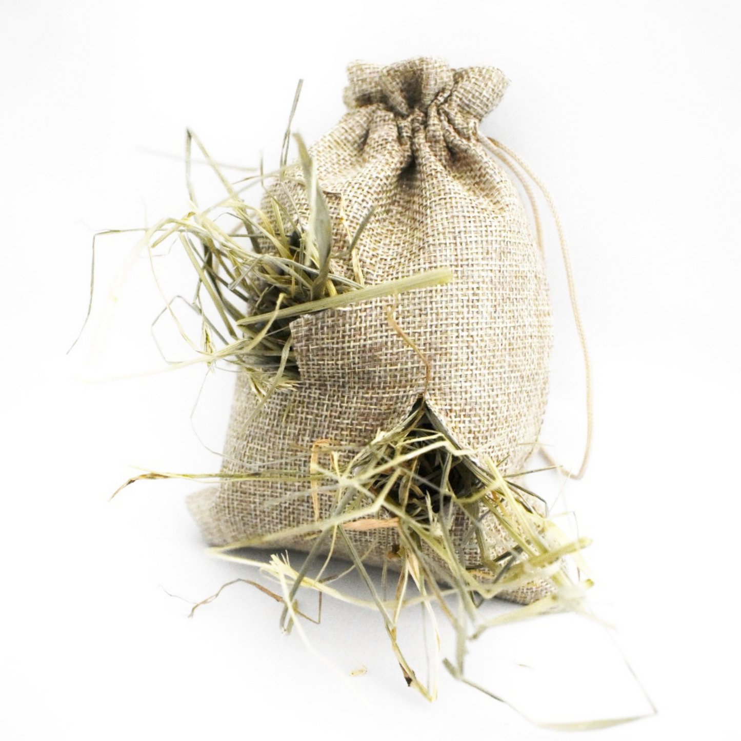 Sac au trésor : jeu au foin pour votre lapin à personnaliser avec ou sans friandises naturelles.