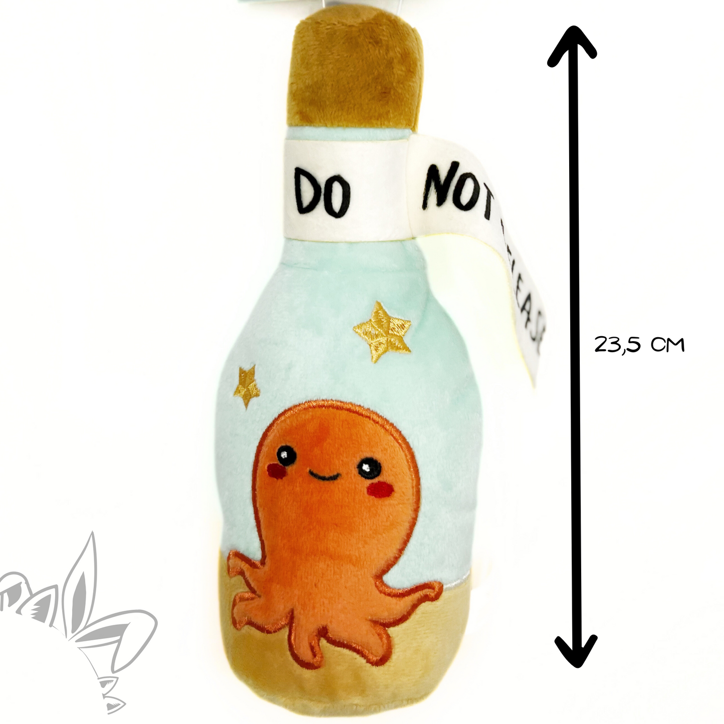 Peluche bouteille à la mer