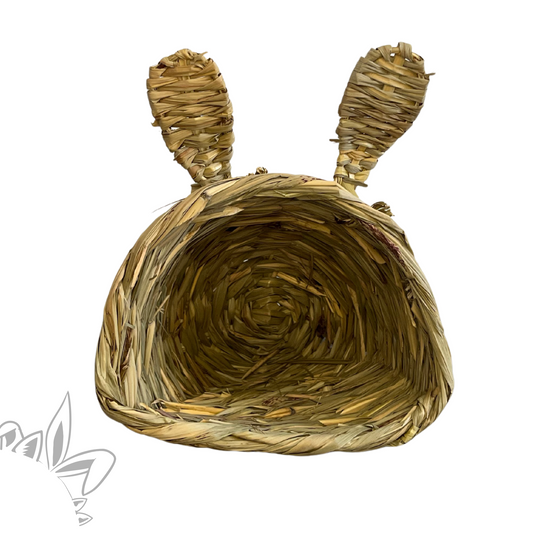 Cabane naturelle pour lapin en herbe séchée, cachette à ronger, dimensions 20 × 21 cm