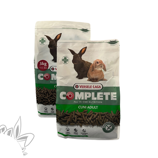 Granulés extrudés Versele-Laga pour lapin adulte
Aliment riche en fibres pour lapin nain
Complete Cuni Adult – Foin de timothy et carottes
