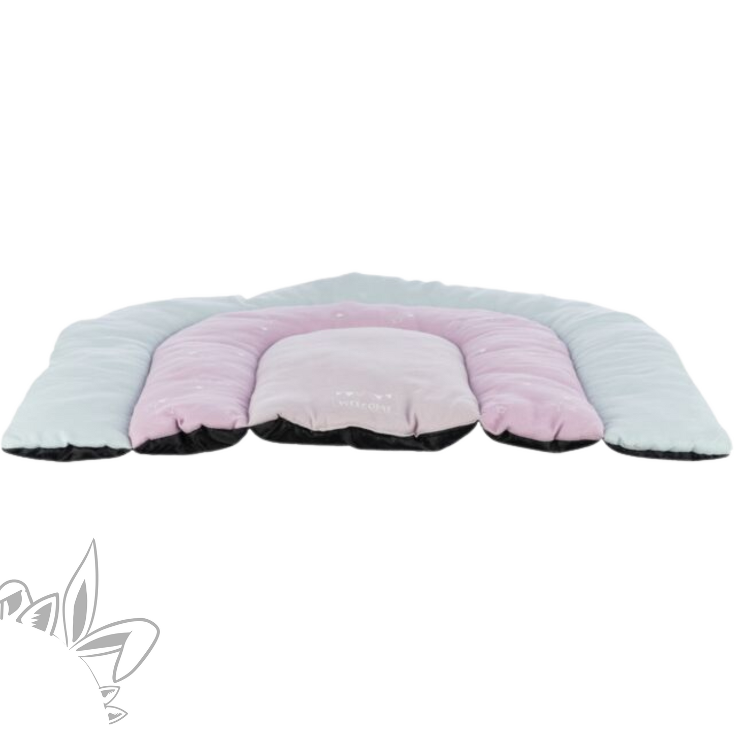 Junior matelas patchwork pastel pour chiens, chats et lapins. Beige, rose et vert. Ante derapant. 