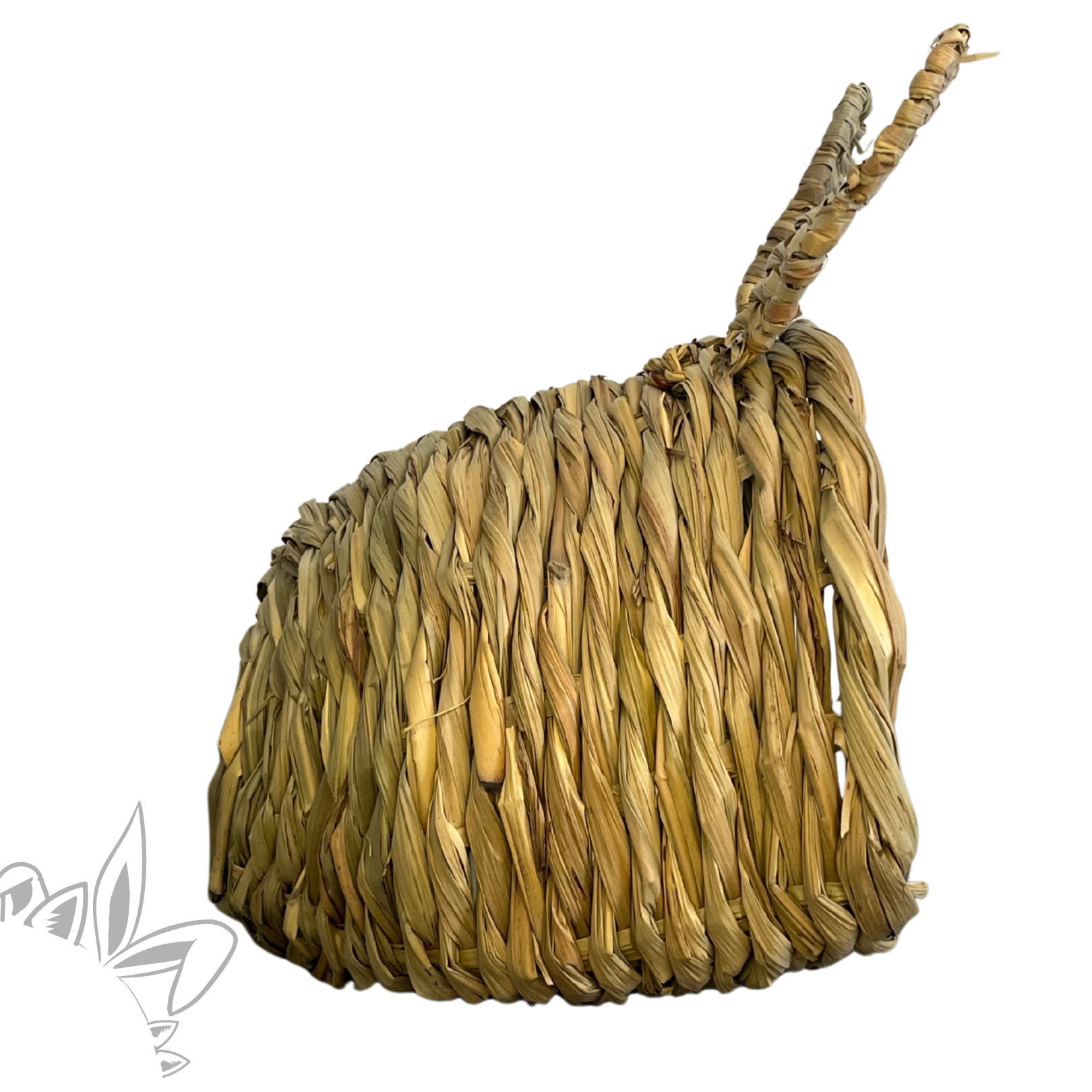 Cabane naturelle pour lapin en herbe séchée, cachette à ronger, dimensions 20 × 21 cm