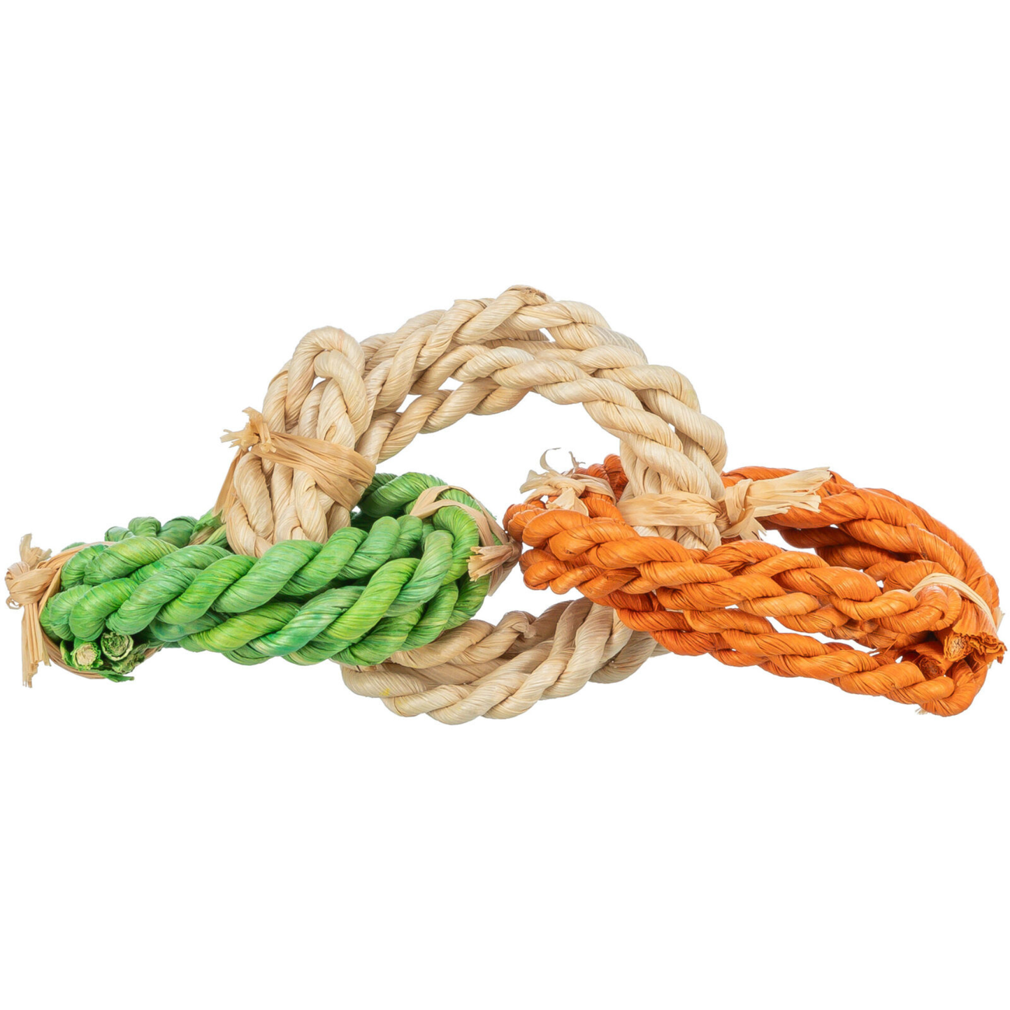 Jouet cylindre feuilles de maïs tressées pour lapin 15cm