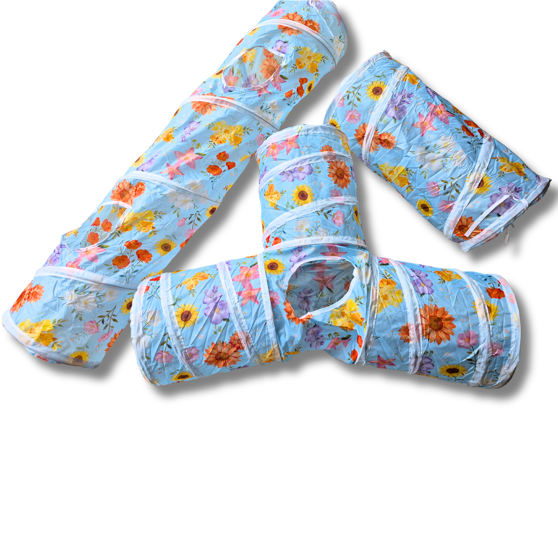 Tunnel pour lapins motif fleurs