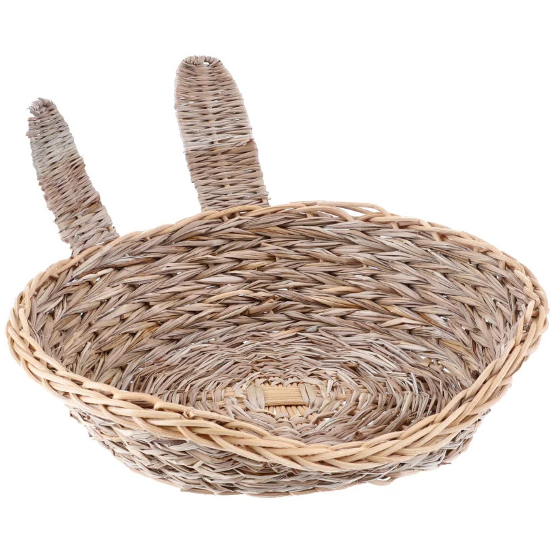 corbeille a oreilles pour lapin en jonc de mer