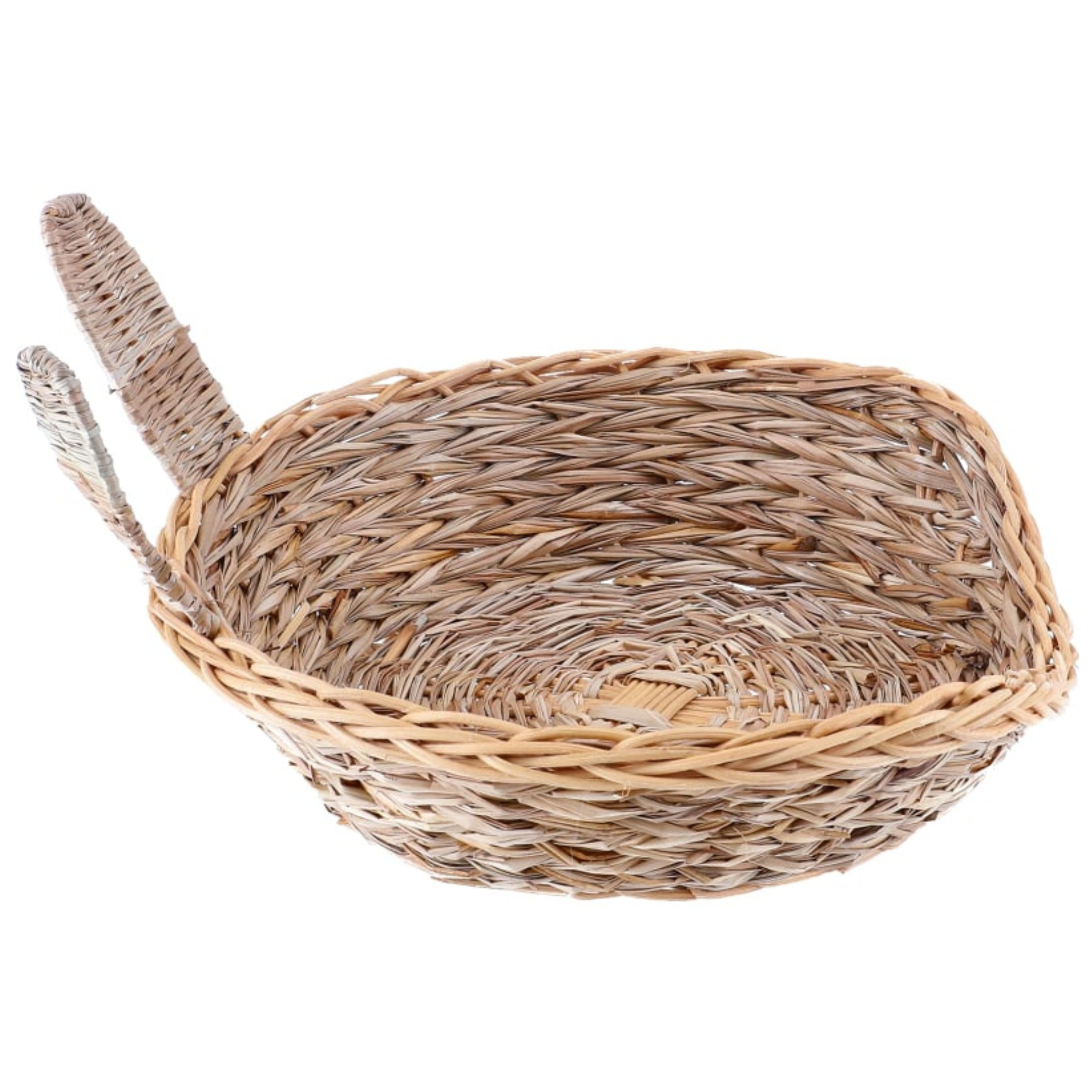 corbeille a oreilles pour lapin en jonc de mer