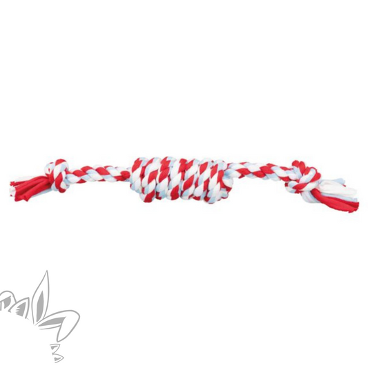 Corde de jeu rouge & blanche avec nœud