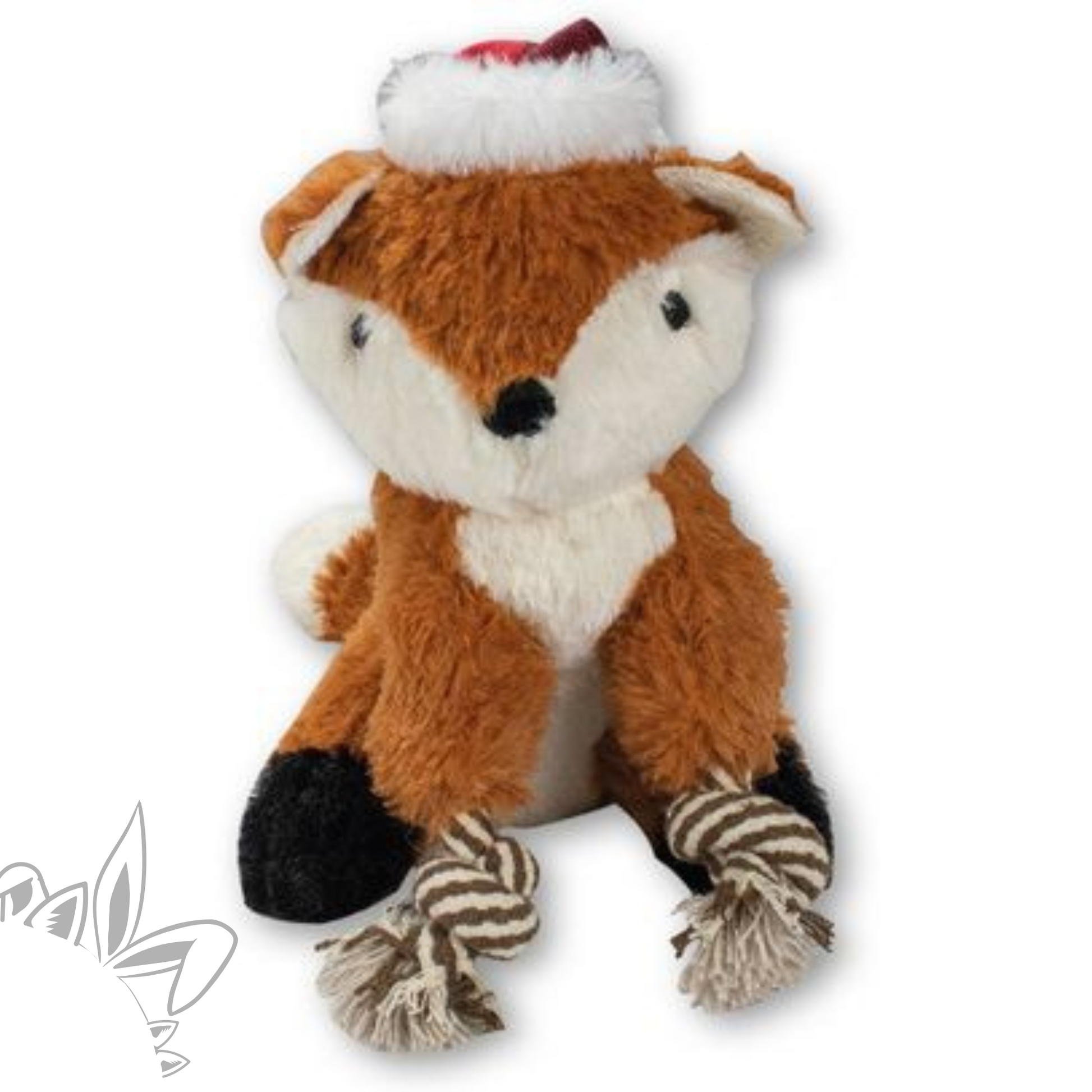 peluche renard pour chien avec cordes